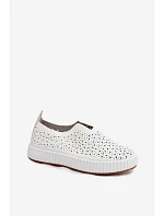 Otevřené Slip-On Boty Na Platformě Bílé Glamma