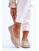 Kožené dámské prolamované baleríny Béžová Lucy Kožené dámské prolamované baleríny Béžová Lucy