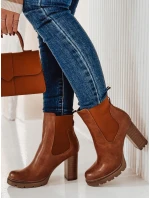 Dámské kozačky CHICMOVE na podpatku velbloudí barvy FashionStreet ZY0577