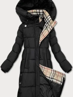 Černá dámská zimní bunda s kapucí Glakate (LU-238001B#)