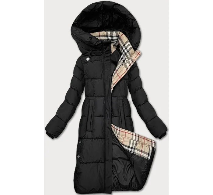 Černá dámská zimní bunda s kapucí Glakate (LU-238001B#)