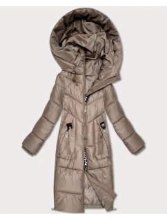 Tmavě béžová zimní vypasovaná bunda v délce do poloviny stehen S'West (B/R8535-12)