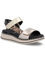 Dámské kožené sandály na platformě zlaté Remonte by model 22129949 - Rieker