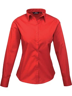PR 300 Popelínová halenka s dlouhým rukávem model 22480020 red - Premier