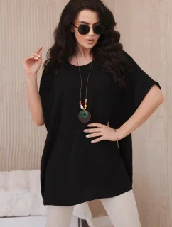 Oversized halenka s přívěskem černý