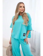 Bavlněný komplet halenka + kalhoty mincovna Bavlněný komplet halenka + kalhoty mincovna