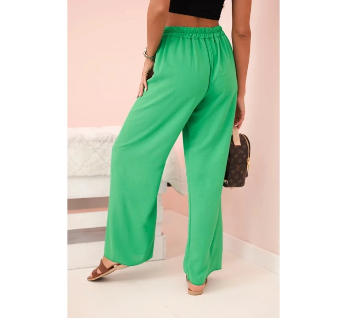 Kalhoty s širokým nohavicí světle zelené Kalhoty s širokým nohavicí světle zelené