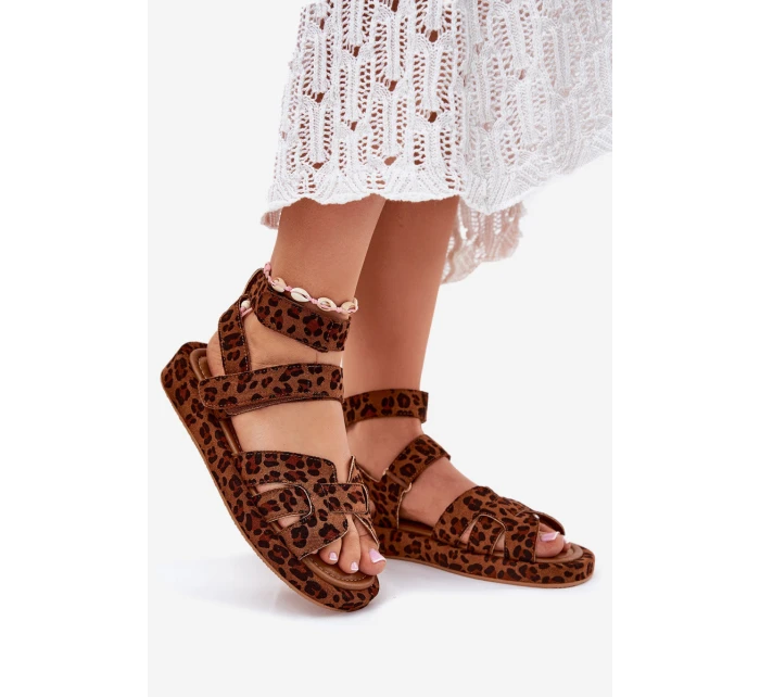 Dámské sandály se suchým zipem leopard Uvissa Dámské sandály se suchým zipem leopard Uvissa