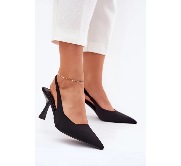 Dámské Sandály Na Podpatku Černé Lunira