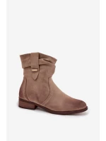 Dámské kotníkové boty na nízkém podpatku s mačkáním zateplené khaki Gracia Dámské kotníkové boty na nízkém podpatku s mačkáním zateplené khaki Gracia