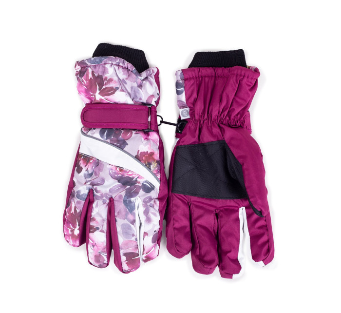 Dámské zimní lyžařské rukavice Yoclub REN-0250K-A150 Maroon
