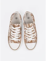 Výborné hnědé tenisky dámské bez podpatku Výborné hnědé tenisky dámské bez podpatku