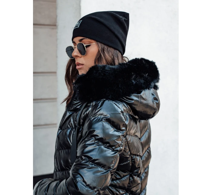 Dámská prošívaná zimní bunda s kapucí CRYSTAL černá FashionStreet TY4584