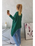 Oversize halenka s potiskem tmavě zelená