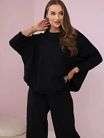 Bavlněná mikina kalhoty set černý