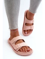 Lehké dámské pěnové pantofle s přezkami Big Star model 21660731 růžové - Big Star Shoes Lehké dámské pěnové pantofle s přezkami Big Star model 21660731 růžové - Big Star Shoes