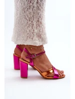 Ekologické kožené sandály na vysokém podpatku fuchsie Abilica Ekologické kožené sandály na vysokém podpatku fuchsie Abilica