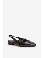 Lakované Baletky S Pásky Na Nízkém Podpatku Černé model 21670503 - Boto