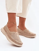 Otevřené lehké dámské mokasiny Sergio Leone MK099H zlaté