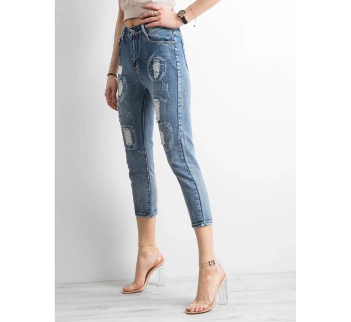 Kalhoty JMP SP CHK001 jeans.81 modrá