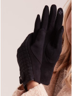 Dámské černé kostkované rukavice