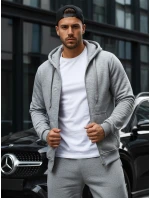 Pánská rozepínací mikina s kapucí šedá BX2412 Pánská rozepínací mikina s kapucí šedá BX2412