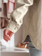 Dámská přechodná košilová bunda oversize KOSMOJACK j.beige FashionStreet TY4842