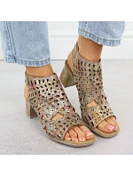 Rieker 64780-90 dámské vestavěné ažurové sandály