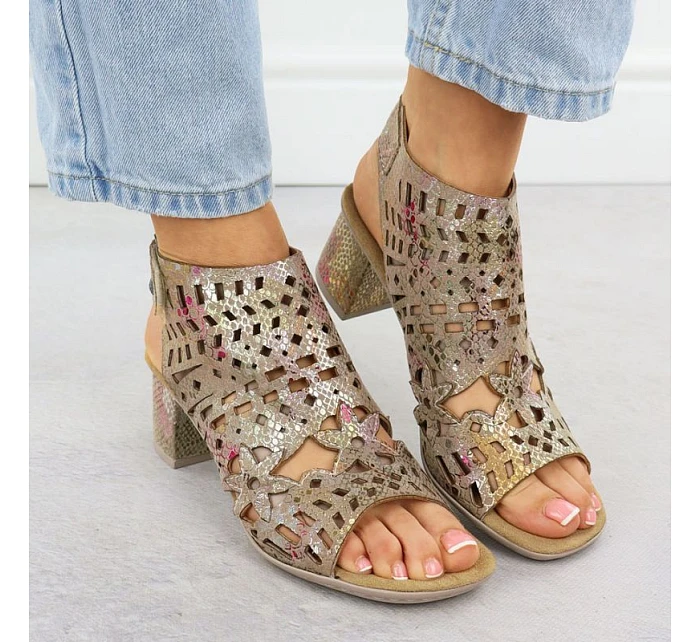 Rieker 64780-90 dámské vestavěné ažurové sandály