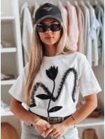 Dámské tričko oversize s 3D efektem bílé Dstreet model 21983068 - FashionStreet Dámské tričko oversize s 3D efektem bílé Dstreet model 21983068 - FashionStreet