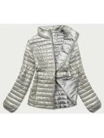 Lesklá béžová dámská prošívaná bunda model 16994025 - MINORITY