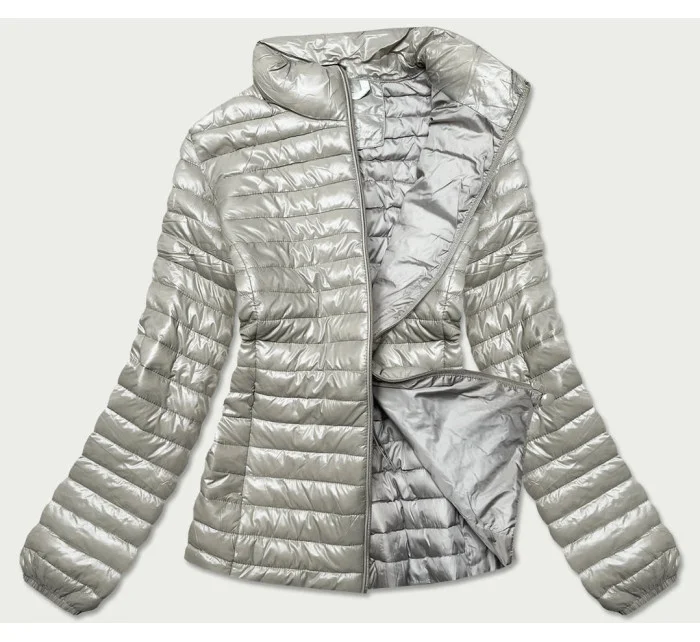 Lesklá béžová dámská prošívaná bunda model 16994025 - MINORITY