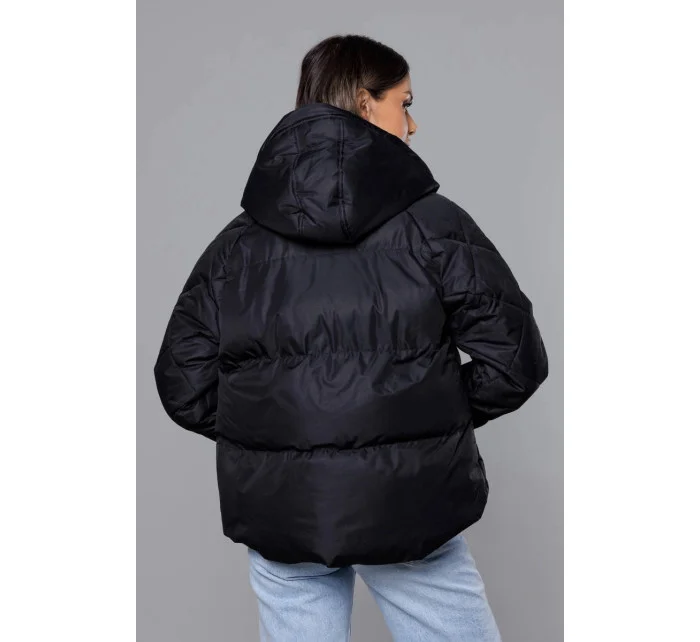 Černá bunda pro přechodné období s prošívanými rukávy (5M3113-392) Černá bunda pro přechodné období s prošívanými rukávy (5M3113-392)