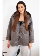 Dámská jarní prošívaná bunda s kapucí a zipem fango