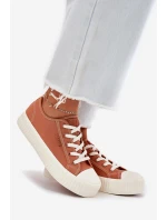 Dámské textilní tenisky na platformě Big Star RR274778 Oranžové Dámské textilní tenisky na platformě Big Star RR274778 Oranžové