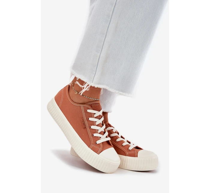 Dámské textilní tenisky na platformě Big Star RR274778 Oranžové Dámské textilní tenisky na platformě Big Star RR274778 Oranžové