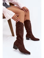 Kozačky Kovbojky Dámské Čokoládové model 21821842 - Boto Kozačky Kovbojky Dámské Čokoládové model 21821842 - Boto