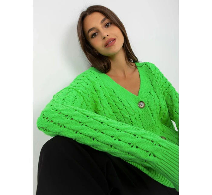 Dámský svetr LC SW model 17655224 fluo zelený - FPrice Dámský svetr LC SW model 17655224 fluo zelený - FPrice