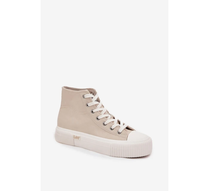 Dámské trampky na platformě LEE ISLA C WOMEN LOW – béžové