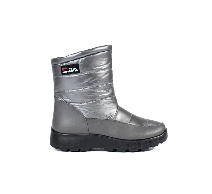 Praktické dámské šedo-stříbrné sněhule platforma Praktické dámské šedo-stříbrné sněhule platforma