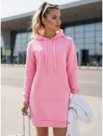 Dámská dlouhá mikina s kapucí oversize TIMMY pink FashionStreet EY1939