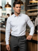 Pánská bílá košile FashionStreet DX2438 Pánská bílá košile FashionStreet DX2438