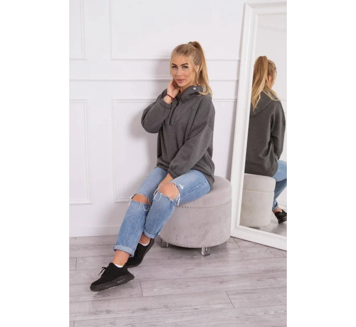 Mikina s kapucí v grafitové barvě