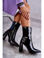 Dámské lakované kozačky Černé model 21596935 - Boto Dámské lakované kozačky Černé model 21596935 - Boto