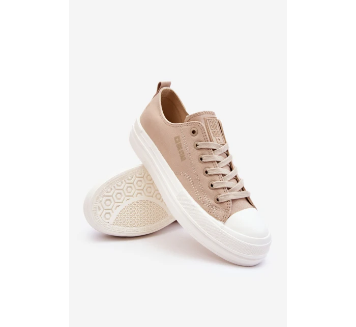 Nízké šněrovací tenisky Big Star LL274969 Béžové Nízké šněrovací tenisky Big Star LL274969 Béžové
