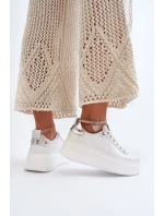 Kožené Dámské Tenisky S Náramkem CheBello 4406 Bílé