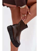 Zazoo 60369 Dámské kožené kotníčkové boty na platformě čokoládové Zazoo 60369 Dámské kožené kotníčkové boty na platformě čokoládové