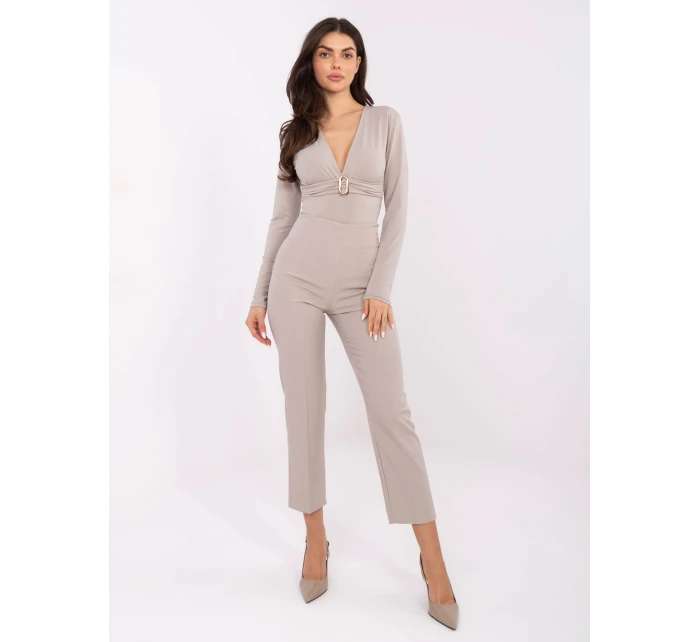 Spodnie IT SP model 21766286 jasny beżowy - FPrice Spodnie IT SP model 21766286 jasny beżowy - FPrice