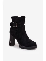 Dámské ocieplené botky na podpatku Selisse – černé Dámské ocieplené botky na podpatku Selisse – černé