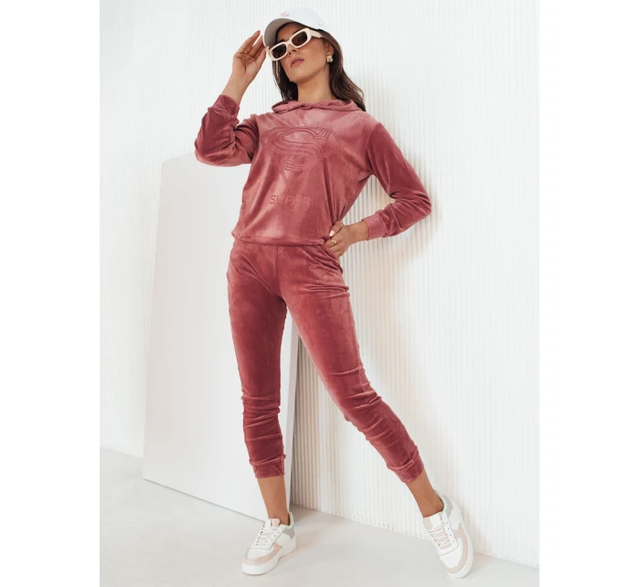 Růžový velur Vogue FashionStreet dámské tepláky AY0877